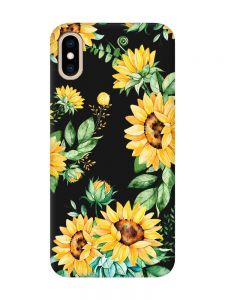 Матовий чорний чохол на iPhone XS MAX :: Соняхи (принт 288)