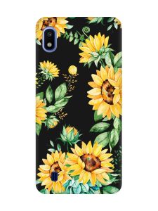 Матовий чорний чохол на Samsung Galaxy A10 (2019) A105 :: Соняхи (принт 288)