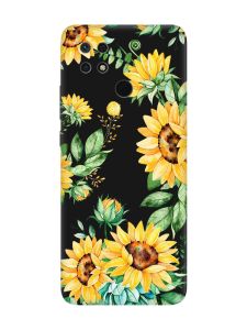 Матовий чорний чохол на Xiaomi Redmi 10C :: Соняхи (принт 288)