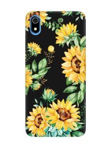 Матовий чорний чохол на Xiaomi Redmi 7A :: Соняхи (принт 288)