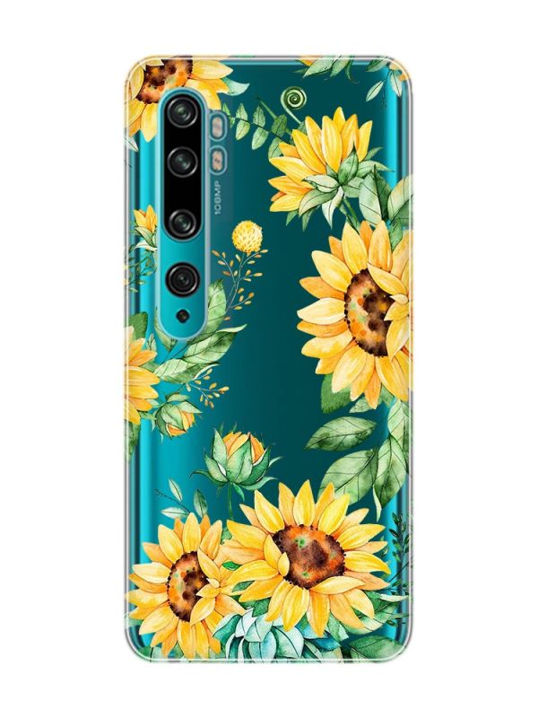 Прозорий чохол на Xiaomi Mi Note 10/Note 10 Pro :: Соняхи (принт 288)