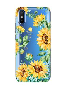Прозорий чохол на Xiaomi Redmi 9A  :: Соняхи (принт 288)