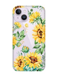 Прозорий чохол із захистом камери на iPhone 14 :: Соняхи (принт 288)