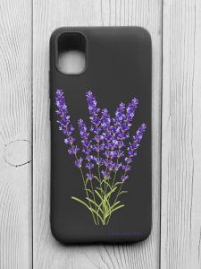 Матовий чорний чохол на Samsung Galaxy A04E/A042 :: Лаванда (принт 28)