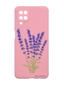 Матовий рожевий чохол на Samsung Galaxy A12 :: Лаванда (принт 28)