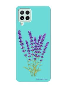 Матовий бірюзовий чохол на Samsung Galaxy A22 4G/ M32/ M22 :: Лаванда (принт 28)