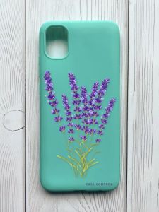 Матовий бірюзовий чохол на Samsung Galaxy A04E / A042 :: Лаванда (принт 28)