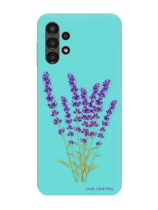 Матовий бірюзовий чохол на Samsung Galaxy A13 4G :: Лаванда (принт 28)