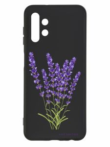 Матовий чорний чохол на Samsung Galaxy A13 4G :: Лаванда (принт 28)