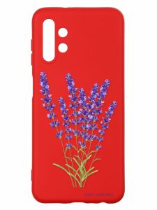 Матовий червоний чохол на Samsung A13 4G :: Лаванда (принт 28)