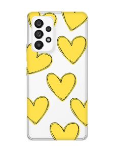 Прозорий чохол на Samsung Galaxy A53  :: Сердечка жовті (принт 259)