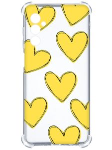 Чохол з потовщеними кутами на Samsung Galaxy A14 5G :: Сердечка жовті (принт 259)