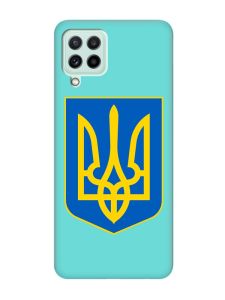 Матовий бірюзовий чохол на Samsung Galaxy A22 4G/ M32/ M22 :: Тризуб Україна (принт 256)