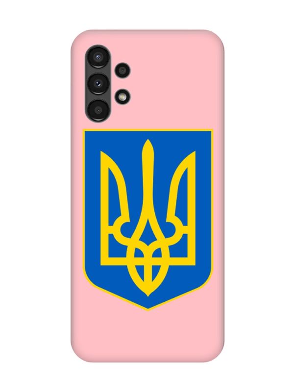 Матовий рожевий чохол на Samsung A13 4G :: Тризуб Україна (принт 256)