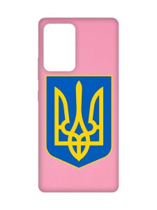 Матовий рожевий чохол на Samsung Galaxy A52 :: Тризуб Україна (принт 256)