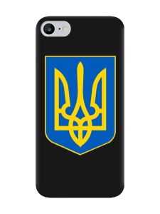 Матовий чорний чохол на iPhone 7 / 8 :: Тризуб Україна (принт 256)
