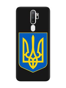 Матовий чорний чохол на Oppo A5 :: Тризуб Україна (принт 256)