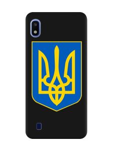 Матовий чорний чохол на Samsung Galaxy A10 (2019) A105 :: Тризуб Україна (принт 256)