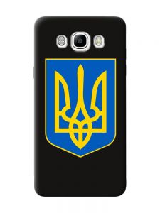 Матовий чорний чохол на Samsung Galaxy J7(2016) J710 :: Тризуб Україна (принт 256)