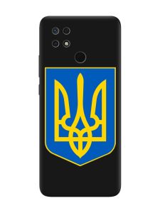 Матовий чорний чохол на Xiaomi Redmi 10C :: Тризуб Україна (принт 256)