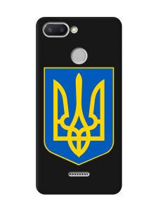 Матовий чорний чохол на Xiaomi Redmi 6 :: Тризуб Україна (принт 256)
