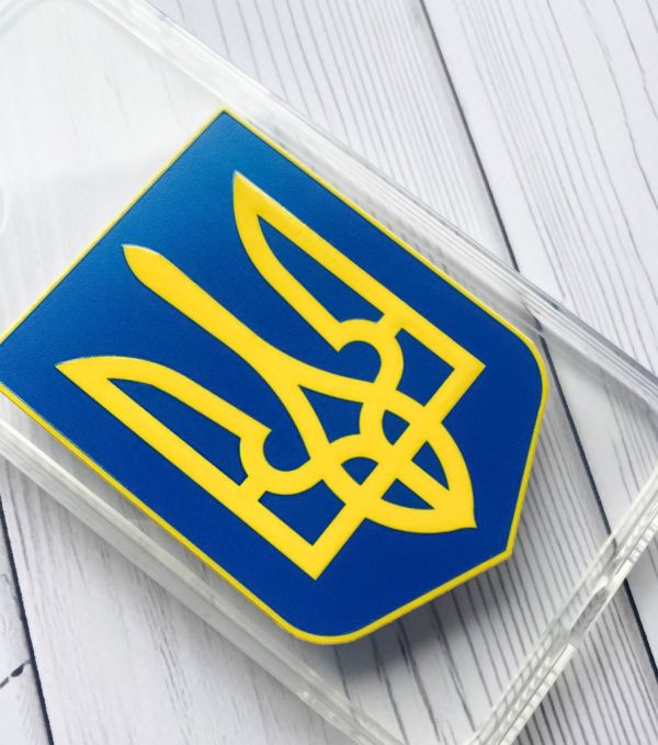 Прозорий чохол на Samsung Galaxy A04e/A042 :: Тризуб Україна (принт 256)