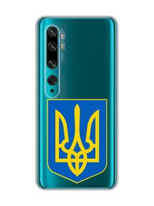 Прозорий чохол на Xiaomi Mi Note 10/Note 10 Pro :: Тризуб Україна (принт 256)