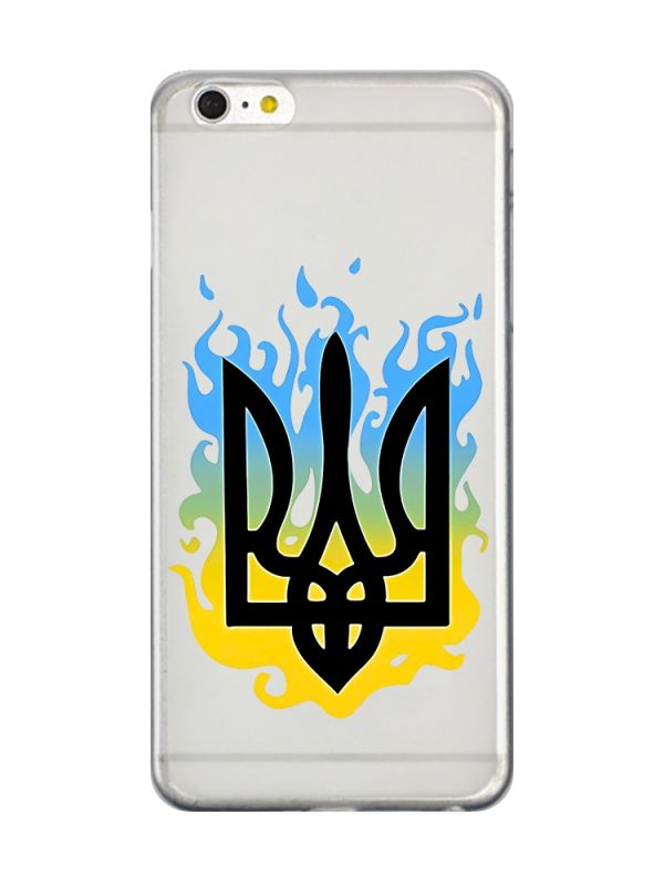 Прозорий чохол на iPhone 6+/6 Plus :: Тризуб Полум'я (принт 257)