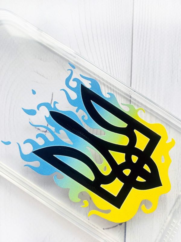 Прозорий чохол на iPhone 6+/6 Plus :: Тризуб Полум'я (принт 257)