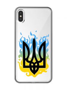 Прозорий чохол на iPhone XS Max :: Тризуб Полум'я (принт 257)