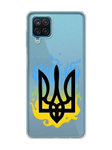 Прозорий чохол на Samsung Galaxy A12 4G :: Тризуб Полум'я (принт 257)