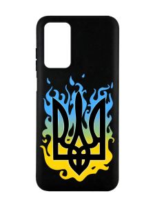 Матовий чорний чохол на Xiaomi Redmi Note 11 4G :: Тризуб Полум'я (принт 257)