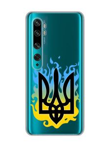 Прозорий чохол на Xiaomi Mi Note 10/Note 10 Pro :: Тризуб Полум'я (принт 257)