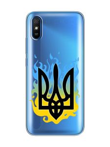 Прозорий чохол на Xiaomi Redmi 9A  :: Тризуб Полум'я (принт 257)