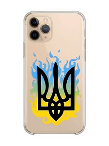 Прозорий чохол на Apple iPhone 11 Pro (5,8) :: Тризуб Полум'я (принт 257)