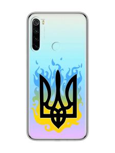 Прозорий чохол на Xiaomi Redmi Note 8  :: Тризуб Полум'я (принт 257)