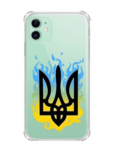 Чохол з потовщеними кутами на Apple iPhone 11 (6.1) :: Тризуб Полум'я (принт 257)
