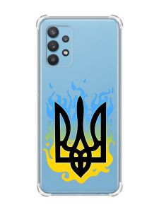 Чохол з потовщеними кутами на Samsung Galaxy A32 :: Тризуб Полум'я (принт 257)