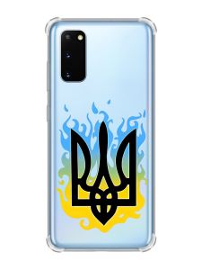 Чохол із потовщеними кутами на Samsung Galaxy S20 Plus :: Тризуб Полум'я (принт 257)