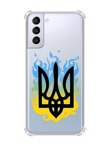 Чохол з потовщеними кутами на Samsung Galaxy S21 (G991) :: Тризуб Полум'я (принт 257)