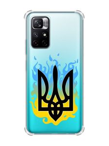 Чохол з потовщеними кутами на Xiaomi Redmi Note 11 4G :: Тризуб Полум'я (принт 257)