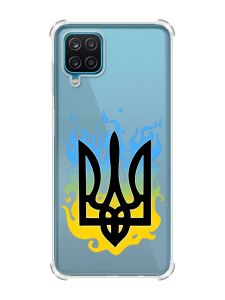 Чохол з потовщеними кутами на Samsung A12 4G :: Тризуб Полум'я (принт 257)