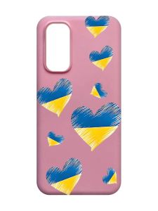 Матовий рожевий чохол на Xiaomi Redmi Note 11 4G :: Сердечка. Україна (принт 258)
