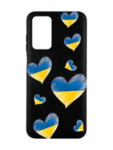 Матовий чорний чохол на Xiaomi Redmi Note 11 4G :: Сердечка. Україна (принт 258)
