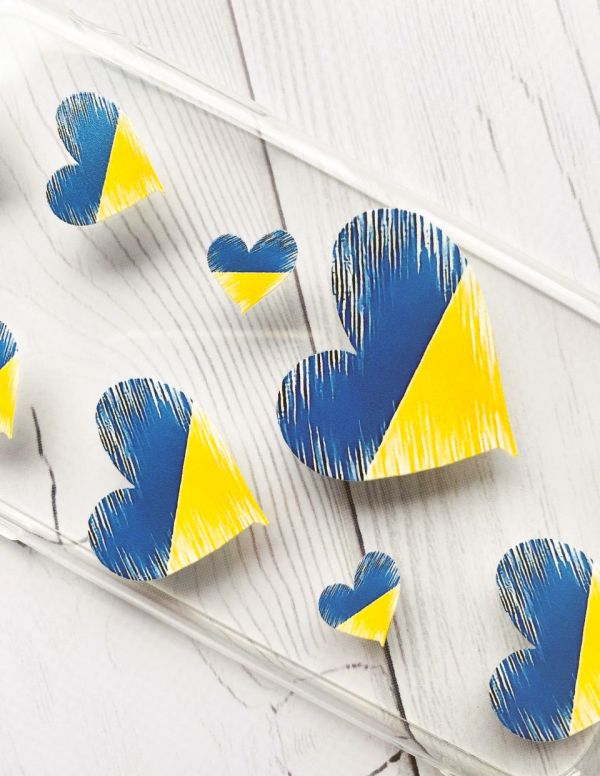 Прозорий чохол на Apple iPhone 13 :: Сердечка. Україна (принт 258)