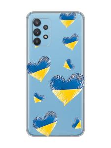 Прозорий чохол на Samsung Galaxy A32 :: Сердечка. Україна (принт 258)