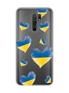 Прозорий чохол на Xiaomi Redmi 9 :: Сердечка. Україна (принт 258)