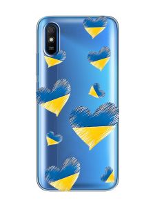 Прозорий чохол на Xiaomi Redmi 9A  :: Сердечка. Україна (принт 258)