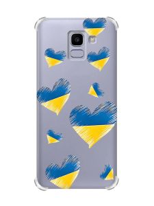 Чохол із потовщеними кутами на Samsung Galaxy J6 (2018) J600F :: Сердечка. Україна (принт 258)