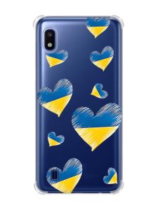 Чохол з потовщеними кутами на Samsung Galaxy A10 (2019)/A105 :: Сердечка. Україна (принт 258)